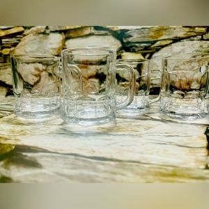 Set of 4- 5oz mini beer mugs. Blinkmax glass